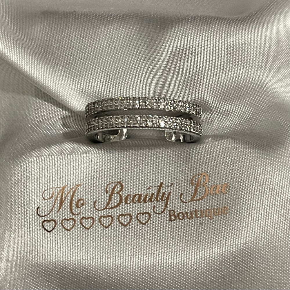 Silver Crystal Stack Ring - Picture 4 of 6